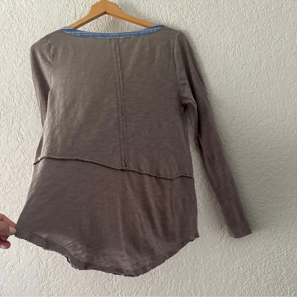 Anthropologie Meadow Rue Embroidered Boho Tunic Top Brown Red Blue Medium - Picture 4 of 13